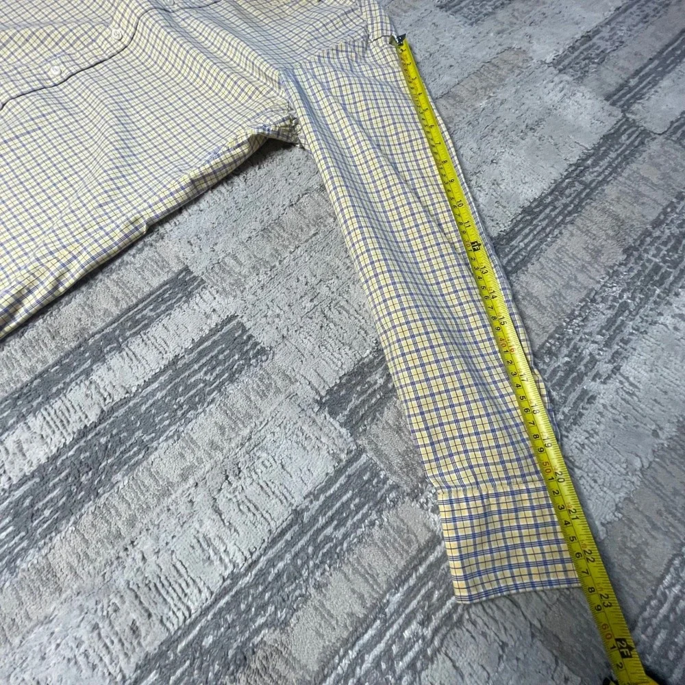 Polo Ralph Lauren Regent Custom Fit Shirt Mens 15.5 32/33‎ Yellow Blue Check
